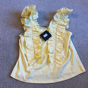 Marc New York Light Yellow Ruffle Blouse